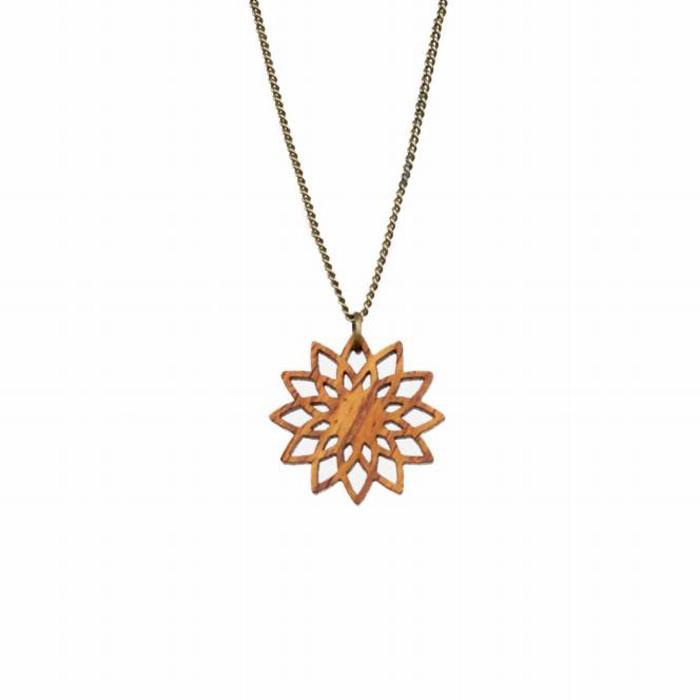 【ふるさと納税】幾何学模様の木のペンダント I-CA | アクセ アクセサリー ネックレス ファッション おしゃれ レデイース 徳島 人気 おすすめ 送料無料