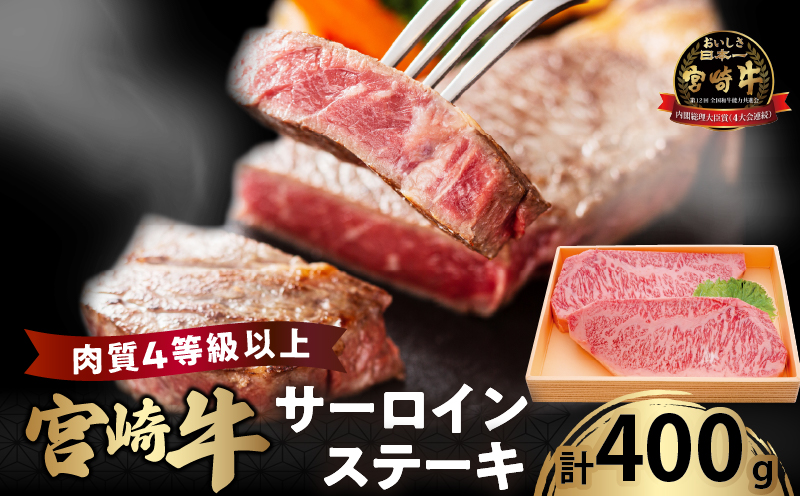 宮崎牛サーロインステーキ(計400g) 肉 牛 牛肉 国産_T050-0011