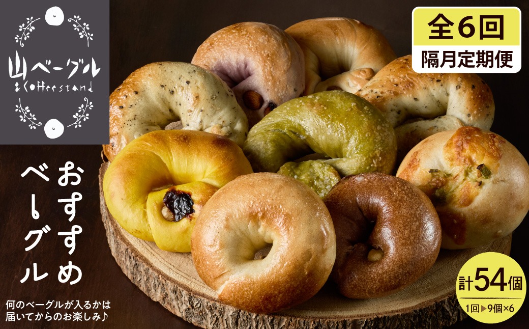 【隔月定期便】おすすめベーグル 9個セット×6回 山形県 東根市 hi086-007