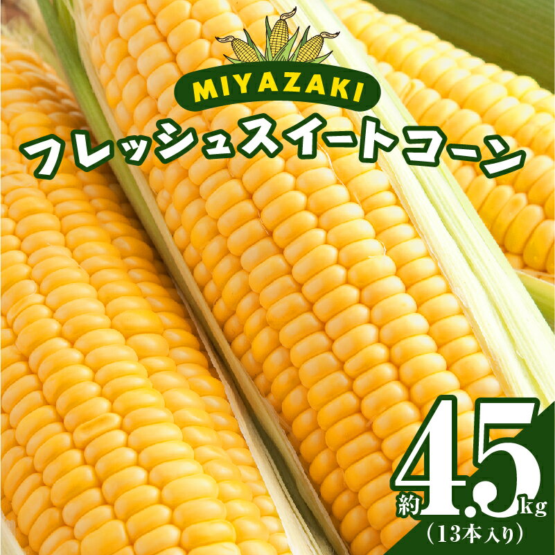 【ふるさと納税】先行予約≪期間限定≫みやざきフレッシュスイートコーン(約4.5kg) とうもろこし 野菜 旬 おやつ 国産 ゴールドラッシュ サラダ スープ レンチン 茹で 焼き 産地直送 おすそ分け お取り寄せ グルメ おすすめ 食品 生食用 宮崎県 都農町 送料無料