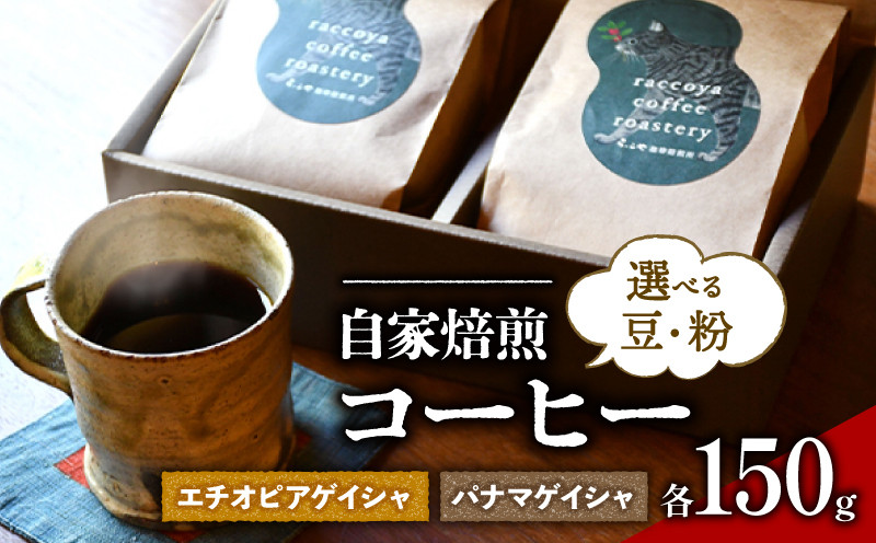 
            らっこや珈琲焙煎所　自家焙煎コーヒー・パナマゲイシャとエチオピアゲイシャセット
          