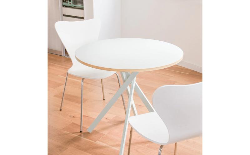 ＆FREL AXカフェテーブル 天板 オフホワイト 直径80cm x 高さ72cm 選べる脚色 全3色　国産家具 組立簡単 家具 机 テーブル インテリア【ココアブラウン】 ※離島への配送不可