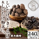 【ふるさと納税】しいたけ＋しいたけ粉末＋きくらげセット(合計240g・3種)国産 しいたけ シイタケ きのこ キノコ 粉末 パウダー きくらげ キクラゲ 常温 常温保存【九南サービス(タマチャンショップ)】