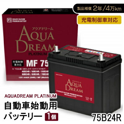 【ふるさと納税】AQUADREAM PLATINUM 自動車始動用バッテリー 充電制御車対応 75B24R 1個【配送不可地域：沖縄県】【1565899】