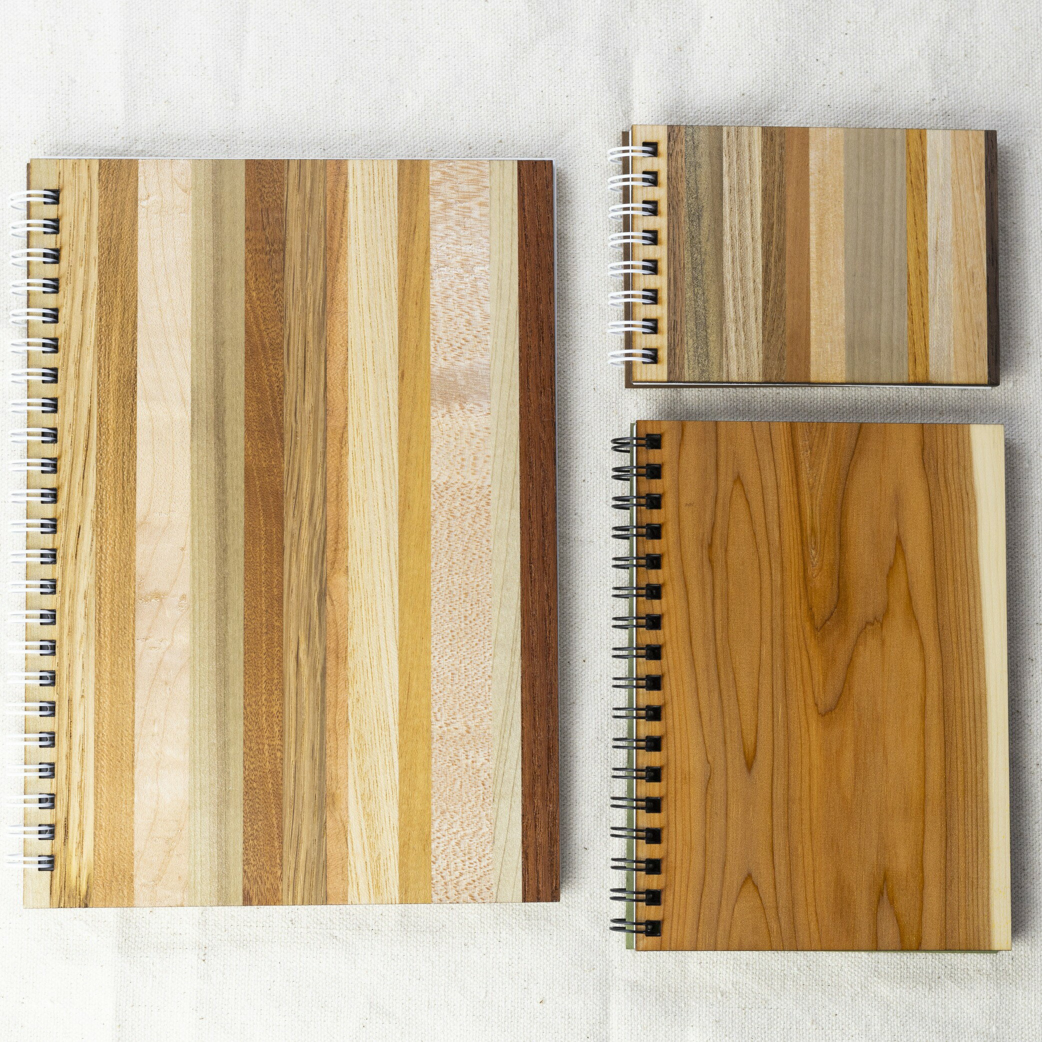 【ふるさと納税】飛騨の木リングノート A5サイズ A6サイズ A7サイズ 3冊セット ノートブック 文房具 木製 一枚板 しましま 種類おまかせ [Q1647x] 18000円