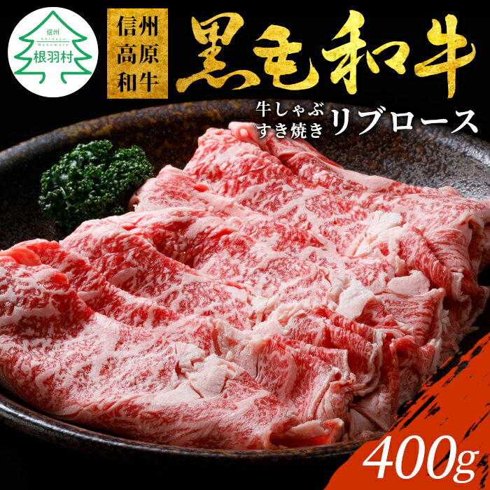 【ふるさと納税】信州高原和牛 リブロース 400g しゃぶしゃぶ すき焼き 国産黒毛和牛 霜降りスライス スライス肉 牛肉 ロース 和牛 10000円 10,000円 1万円