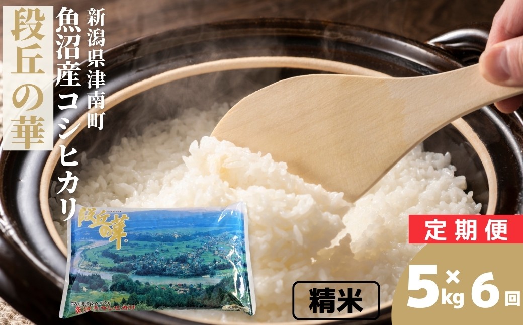 
                  【6ヶ月定期便】【令和8年産 先行予約】魚沼産コシヒカリ 段丘の華 5kg | 新潟産こしひかり 新潟県産コシヒカリ 魚沼産こしひかり 米 お米 こしひかり 白米 精米 ブランド米 新潟県 津南町 大阪屋商店
                