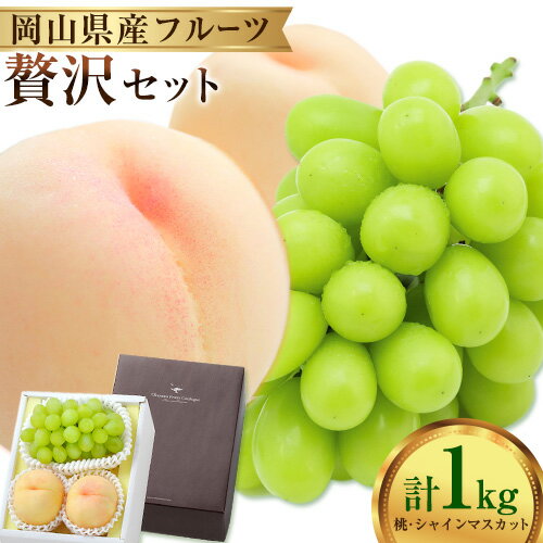 【ふるさと納税】【2026年発送先行予約】 桃・シャインマスカット詰め合わせ 約1kg クール便 冷蔵便 桃 もも 葡萄 ブドウ ぶどうシャインマスカット マスカット フルーツ セット 先行予約 晴れの国おかやま館 《2026年8月下旬-9月中旬頃出荷》 フルーツ 果物 果実 岡山 矢掛