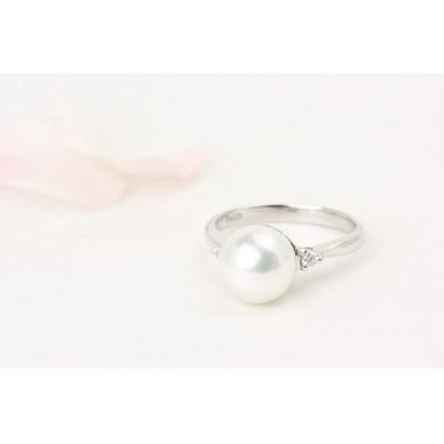 ふるさと納税 桜川市 8.5mmUPの桜色のオーロラ花珠真珠リング(リングサイズ#13) |  | 01