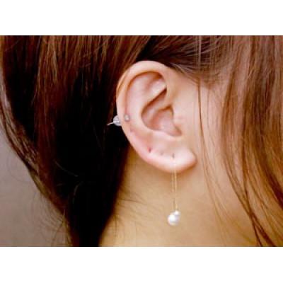 ふるさと納税 昭和町 18金 ロングピアス ペア あこや真珠 パールキャッチ 150708500y |  | 03