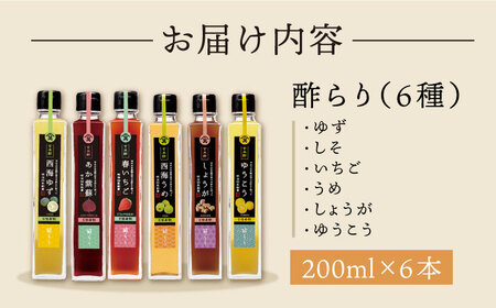 【飲む玄米酢】酢らり 6種セット＜川添酢造＞ [CDN003]  酢 飲む酢 酢らり 酢 ビネガー フルーツビネガー 果実酢 酢 贈答 ギフト  酢 飲む酢 酢らり 酢 ビネガー フルーツビネガー 果