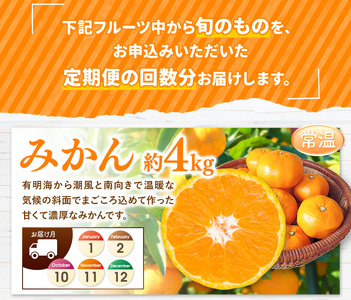 【 定期便 4回 】 まるごと 堪能 ！ 人気 フルーツ （ いちご 白いちご みかん 不知火 スイカ メロン ぶどう シャインマスカット 梨 柿 果物 ）