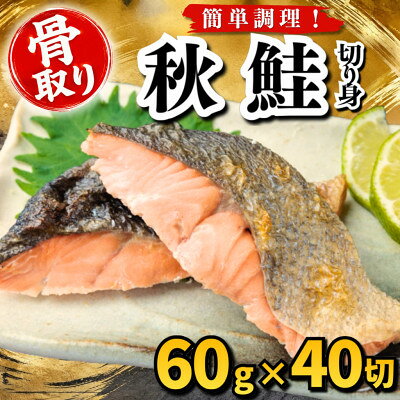 【ふるさと納税】【骨取り】秋鮭　切り身　60g×40切　学校給食使用【配送不可地域：離島】【1783687】