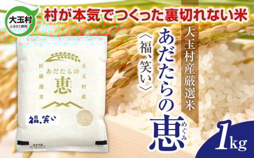 米 大玉村産厳選米「あだたらの恵」（品種：福、笑い） 1kg 《 令和7年産  》｜ 福島 大玉村 お米 米作り 福、笑い 令和7年 精米 白米 こめ コメ ご飯 送料無料 大玉村農業振興公社 ｜ on-af-1kg-r7