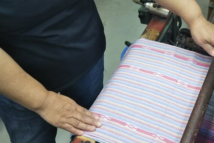 【数量限定】沖縄の伝統織物　ミンサー織り「ストール」綿100％