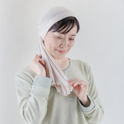 ふるさと納税 泉大津市 天然の美容繊維　シルク　ナイトキャップ　パウダーベージュ