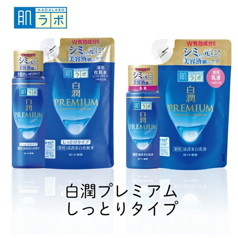 【ふるさと納税】ロート製薬 化粧水 乳液《肌ラボ 白潤プレミアム しっとりタイプ》化粧水＋乳液4点セット/紫外線ダメージを受けた肌深くまで浸透 シミを防ぐ 人気の肌ラボシリーズ 健康な素肌と同じ弱酸性 肌へのやさしさに配慮 美容 化粧品 お肌 無香料・無着色 送料無料