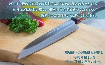 【職人の手打ち包丁】1本 (ステンレス 刃渡17cm)_AC-3306_(都城市) 包丁 刃物 三層構造 薄さ 手打ち 高品質 一生もの 製造・販売・修理まで一貫