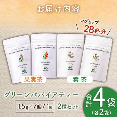 ふるさと納税 宮崎県 グリーンパパイアティー 2種 セット (果実茶&葉茶) ティーバッグ 計4袋 宮崎県産 |  | 03