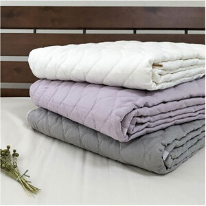 ＜ダブル＞艶やかリネン100%敷パッド(140×205cm)グレー LIN-3W-GY