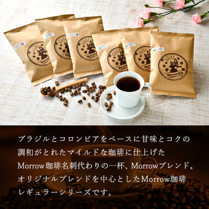 コーヒー粉 定期便 6ヶ月 自家焙煎 Morrow珈琲 2種 各100g セット 詰め合わせ レギュラーコーヒー 珈琲 コーヒー 珈琲粉 コーヒー豆 珈琲豆 ドリップコーヒー ドリップ 自家焙煎珈琲 