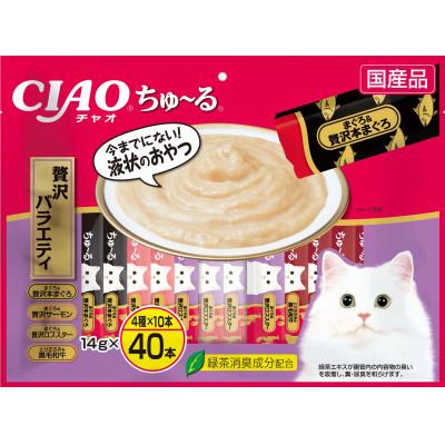 ふるさと納税 静岡市 猫用おやつ　いなば CIAO チャオ ちゅ〜る・贅沢バラエティ320本(14g 40×8袋)セット