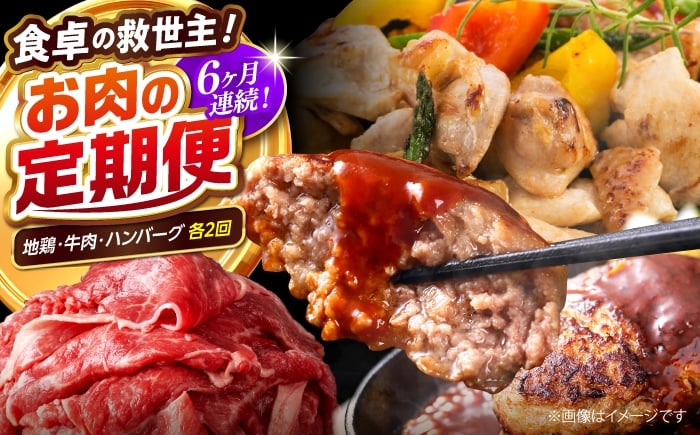 
            【6回定期便】高知の肉定期便〈はちきん地鶏・土佐あかうし・ハンバーグ〉少量セット【合同会社土佐あぐりーど】 [ATBO033]
          