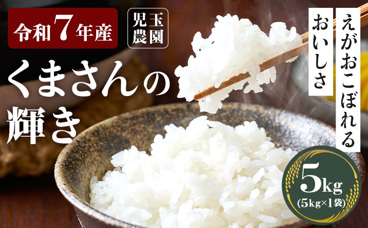 【令和7年産】『児玉農園』 くまさんの輝き 5kg 5kg×1袋《10月中旬-10月末頃出荷》｜人気米 熊本県産米 お米 生活応援米---sg_kodkk7_j10_25_12500_5kg---