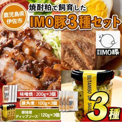 ふるさと納税 伊佐市 IMO豚3種セット　味噌焼き200g×3個・角煮100g×3個・豚味噌ディップソース120g×3個