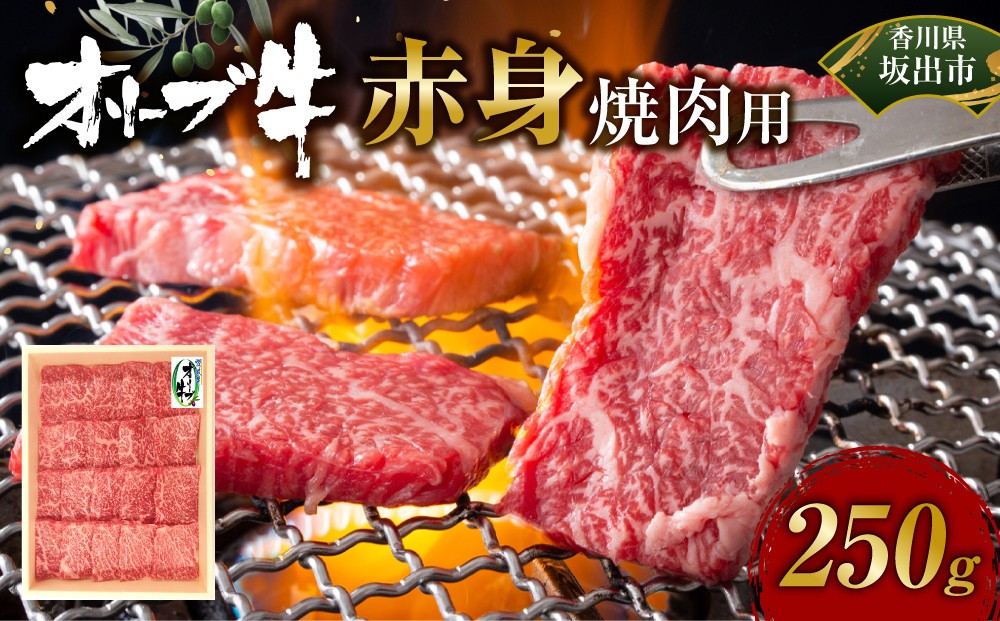 
            オリーブ牛　赤身焼肉用　250g
          