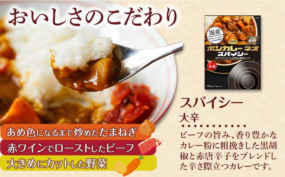 【定期便 全3回】ボンカレーネオ スパイシー 後引く辛さ(大辛)　30個×3回　計90個