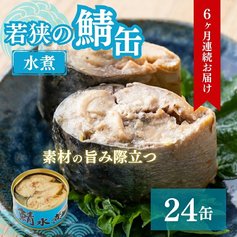 【ふるさと納税】【6ヶ月連続お届け】若狭の鯖缶24缶セット（水煮） 加工食品 魚の加工品 鯖の缶詰 水煮缶 鯖の水煮 鯖の水煮缶 つまみ 調理 食材 魚の缶詰 お魚 食品 ストック 塩味 ノルウェー産 ノルウェー産鯖 DHA 便利 手軽 酒のあて