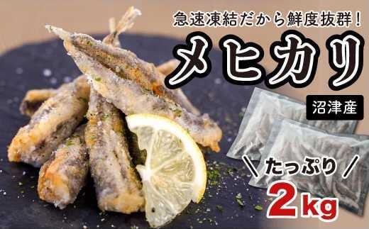 メヒカリ 2kg 小分け 1kg × 2 パック 旬の鮮魚 たっぷり 急速 凍結 冷凍 唐揚げ 天ぷら 塩焼き 刺し身 静岡県 沼津市