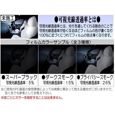 リア (s) ボルボ S70 4ドア セダン (5%) カット済み カーフィルム 8B5244