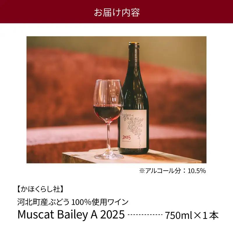 ワイン マスカットベーリーA 2025 750ml 河北町産 ワイン