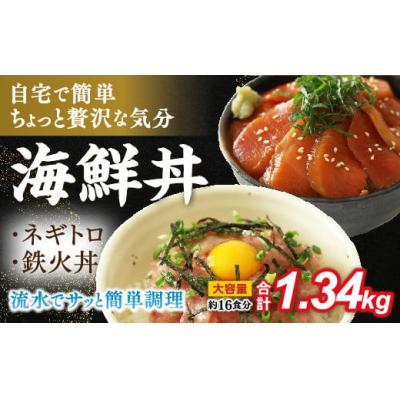 ふるさと納税 山口市 まぐろのネギトロ・鉄火丼人気セット　1.34kg D327