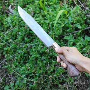 土佐鍛剣鉈 夏霞7寸 【ステンツバ輪】ダマスカス15層青2鋼(7+青2+7) 樫オイルステン柄