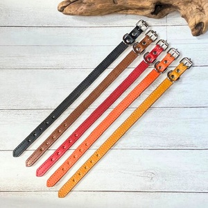 選べるサイズの 本革 犬 ・ 猫用 首輪 (15mm幅) 小型 / 中型 / 大型 【イタリア革ブッテーロ】 ブッテーロ サイズ：S
カラー：橙