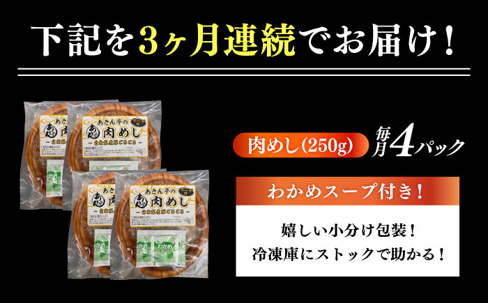 【3回定期便】 あきん亭 肉めし 4人前 瑞浪ボーノポーク使用 冷凍 瑞浪市 / 自家製 お取り寄せ [AZAA010]