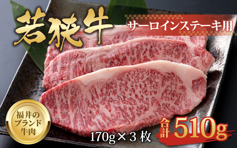 
                  【福井のブランド牛肉】若狭牛 サーロインステーキ用 510g（170g×3枚） [C-058002]
                