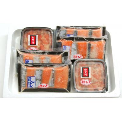 ふるさと納税 福島市 福島名産 鮭の味(鮭のこうじ漬け詰合せ)「紅葉漬」140g×2個、「民謡漬」3切入り No.2195