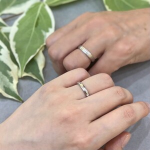 銀婚式・金婚式を祝う結婚指輪プラチナダイヤモンドリング　FRU017ML