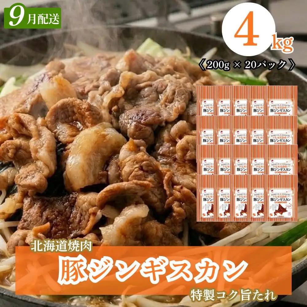 【2027年9月配送】味付き 肉 豚ジンギスカン 4kg (200g×20) ホクレン 北海道焼肉 シリーズ