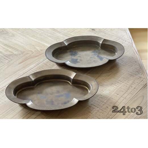 金泥 木瓜皿 L2枚セット 24to3 西富陶磁器 有田焼 化粧箱入り A40-168