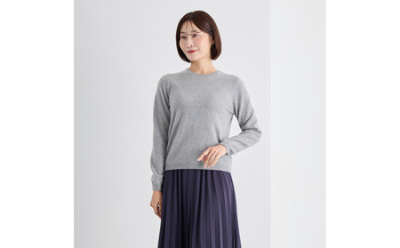 ベビーカシミヤ　クルーネックセーター　レディース　Lサイズ　【グレー】 【178007-1】 ｶｼﾐﾔ 天然素材 ｾｰﾀｰ 服 国産 国内製造 ﾍﾞﾋﾞｰｶｼﾐﾔ