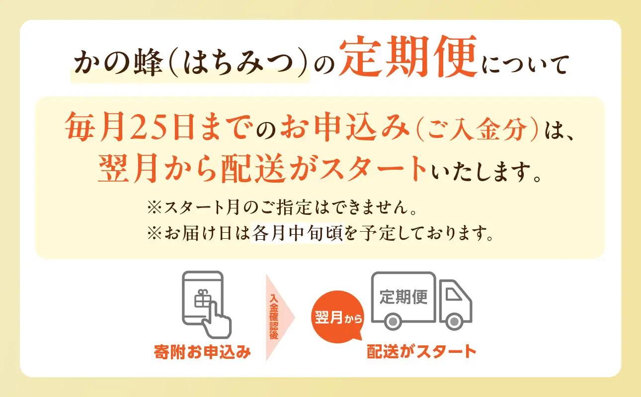 【全3回】 定期便 かの蜂 国産 百花蜂蜜 合計3kg（とんがり容器1kgを毎月1本お届け） 純粋はちみつ 024-T002