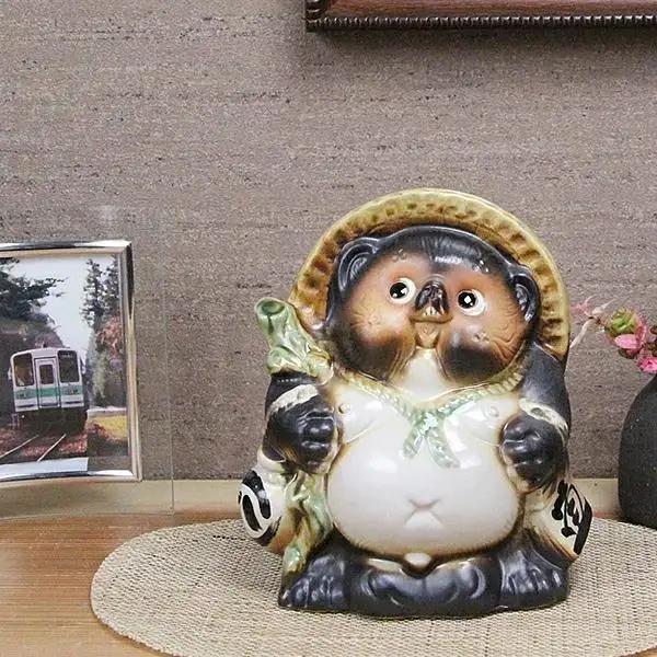 信楽焼 5号福々狸（オス） 置物