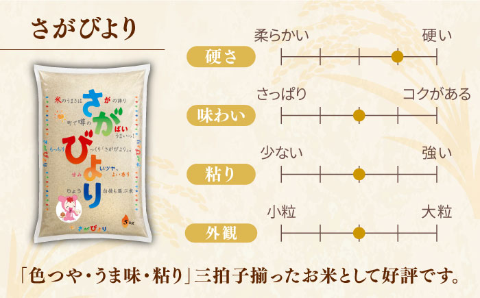【全3回定期便】さがびより 白米 計30kg（5kg×2袋×3回）/ 精米 / 佐賀県 / 株式会社JA食糧さが [41ADAR006]