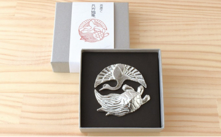 [高岡銅器]錫箸置き 長寿鶴亀 雑貨 日用品 民芸品 工芸品  FAD-0412