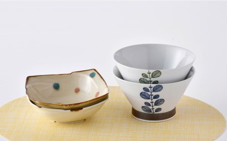 NB 106【波佐見焼】大人気 どんぶり ボウル 含む オリジナルセットアップ商品 食器 皿 【大貴セラミックス/新生和】 [NB106] 波佐見焼